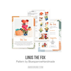 Linus the Fox amigurumi pattern by Bluesparrow Handmade