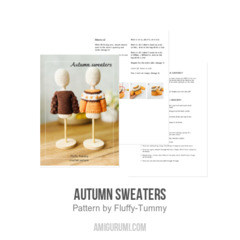 Autumn sweaters amigurumi pattern by Fluffy Tummy