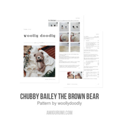 Chubby Bailey The Brown Bear amigurumi pattern by woolly.doodly