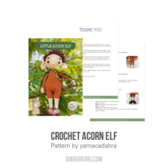 Crochet acorn elf amigurumi pattern by yarnacadabra