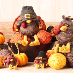 Turkey Gnome and Turkey Friend amigurumi pattern by Jen Hayes Creations