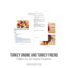 Turkey Gnome and Turkey Friend amigurumi pattern by Jen Hayes Creations