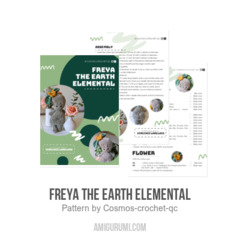 Freya the earth elemental amigurumi pattern by Cosmos.crochet.qc