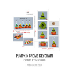 Pumpkin gnome keychain amigurumi pattern by Mufficorn