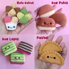 Yummy Indonesian Snacks amigurumi pattern by Audrey Lilian Crochet