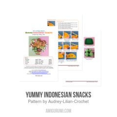 Yummy Indonesian Snacks amigurumi pattern by Audrey Lilian Crochet