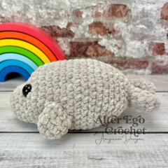 Low Sew Manny the Manatee amigurumi pattern by Alter Ego Crochet