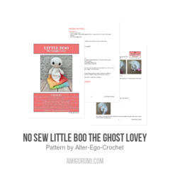 NO SEW Little Boo the Ghost Lovey amigurumi pattern by Alter Ego Crochet