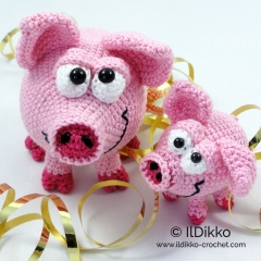 Hamilton and Schnitzel the Piglets amigurumi by IlDikko