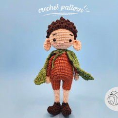 Crochet acorn elf