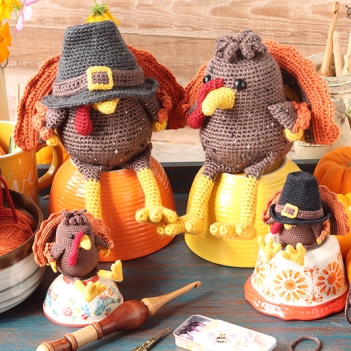 Turkey Gnome and Turkey Friend amigurumi pattern by Jen Hayes Creations