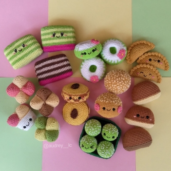 Yummy Indonesian Snacks amigurumi pattern by Audrey Lilian Crochet