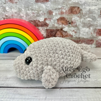 Low Sew Manny the Manatee amigurumi pattern by Alter Ego Crochet