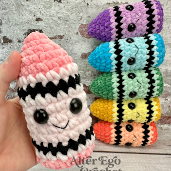 NO SEW The Cray Cray Crew Crayons amigurumi pattern by Alter Ego Crochet