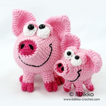 Hamilton and Schnitzel the Piglets amigurumi pattern by IlDikko