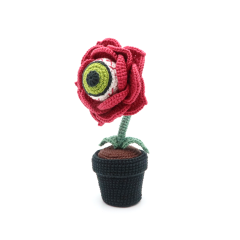 Halloween Eyeball Rose Flower amigurumi by RoKiKi