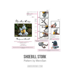 Shoebill Stork amigurumi pattern by MevvSan