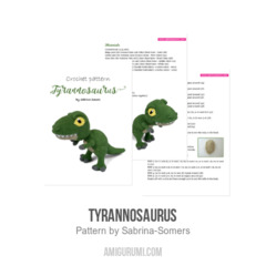 Tyrannosaurus amigurumi pattern by Sabrina Somers