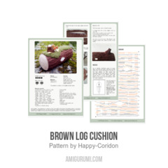 Brown log cushion amigurumi pattern by Happy Coridon