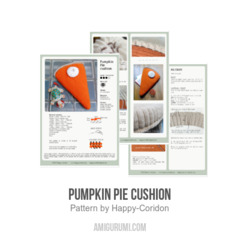 Pumpkin pie cushion amigurumi pattern by Happy Coridon