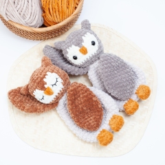 Owl snuggler lovey amigurumi pattern by Diminu