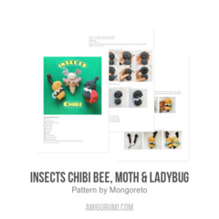 Insects Chibi Bee, Moth & Ladybug amigurumi pattern by Mongoreto