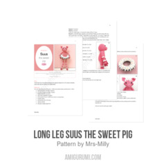 Long Leg Suus the sweet pig amigurumi pattern by Mrs Milly