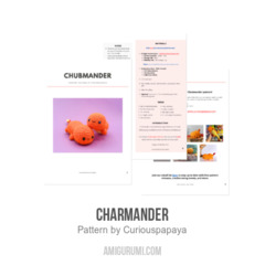 Charmander amigurumi pattern by Curiouspapaya