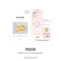 Pikachu amigurumi pattern by Curiouspapaya