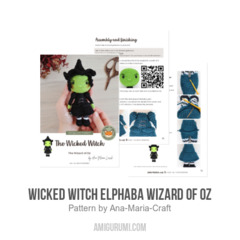 Wicked Witch Elphaba Wizard of Oz amigurumi pattern by Ana Maria Craft