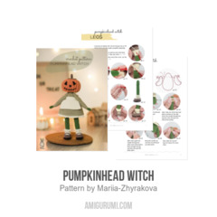 Pumpkinhead Witch amigurumi pattern by Mariia Zhyrakova