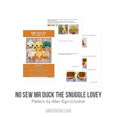 NO SEW Mr Duck the Snuggle Lovey amigurumi pattern by Alter Ego Crochet