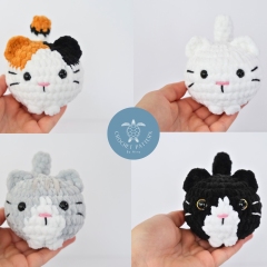 4-in-1 No-Sew Chubby Bun Cats amigurumi by Crochet Pattern By Nina