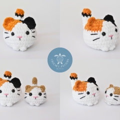 4-in-1 No-Sew Chubby Bun Cats amigurumi pattern by Crochet Pattern By Nina