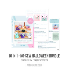 10 in 1 - No-sew Halloween bundle  amigurumi pattern by Hugurumitoys