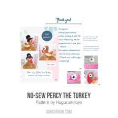 No-sew Percy the Turkey amigurumi pattern by Hugurumitoys