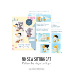 No-sew Sitting cat amigurumi pattern by Hugurumitoys