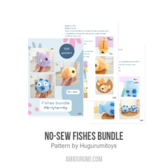 No-sew fishes bundle amigurumi pattern by Hugurumitoys