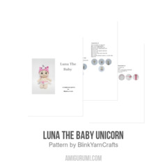 Luna The Baby Unicorn amigurumi pattern by BlinkYarnCrafts