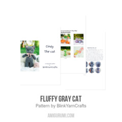 Fluffy Gray Cat amigurumi pattern by BlinkYarnCrafts