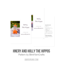 Hnery and Holly The Hippos amigurumi pattern by BlinkYarnCrafts