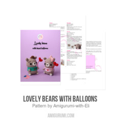 Lovely bears with balloons  amigurumi pattern by Amigurumi with Eli