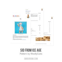 Sid from Ice Age amigurumi pattern by WoollyCubs