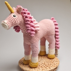 Aldair The Unicorn, no-sew horse  amigurumi pattern by StuffTheBody