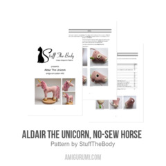 Aldair The Unicorn, no-sew horse  amigurumi pattern by StuffTheBody