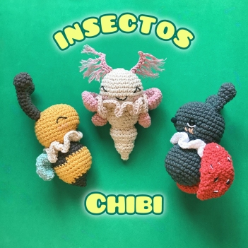 Insects Chibi Bee, Moth & Ladybug amigurumi pattern by Mongoreto