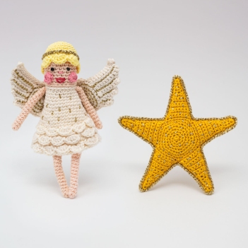 Angel and Star tree toppers amigurumi pattern by Make Me Roar