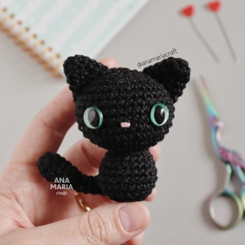 Little Black Cat amigurumi pattern by Ana Maria Craft