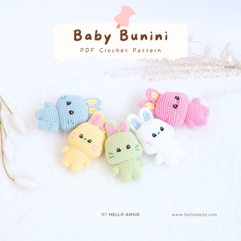 Baby Bunini Crochet Pattern amigurumi pattern by Hello Amijo