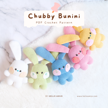 Chubby Bunini Crochet Pattern amigurumi pattern by Hello Amijo